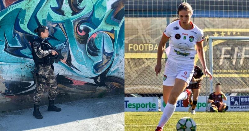 Cabo foi uma das convocadas para treinos da sele&ccedil;&atilde;o brasileira de Fut7 – Foto: PMSC/Divulga&ccedil;&atilde;o/ND