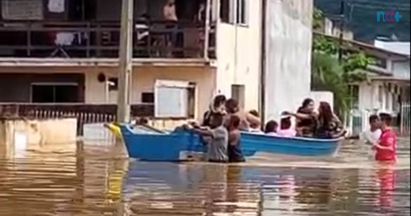 Itapema &eacute; uma das cidades mais atingidas pelas chuvas – Foto: Reprodu&ccedil;&atilde;o/ND