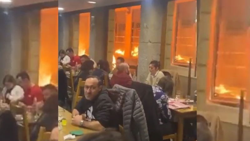 Inc&ecirc;ndio atingiu imedia&ccedil;&otilde;es de restaurante franc&ecirc;s – Foto: Reprodu&ccedil;&atilde;o/Twitter