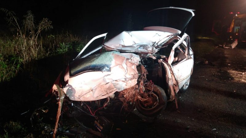 Um grave acidente deixou duas pessoas mortas e duas em estado grave em Cunha Por&atilde;. &mdash; Foto: Corpo de Bombeiros/Reprodu&ccedil;&atilde;o/ND
