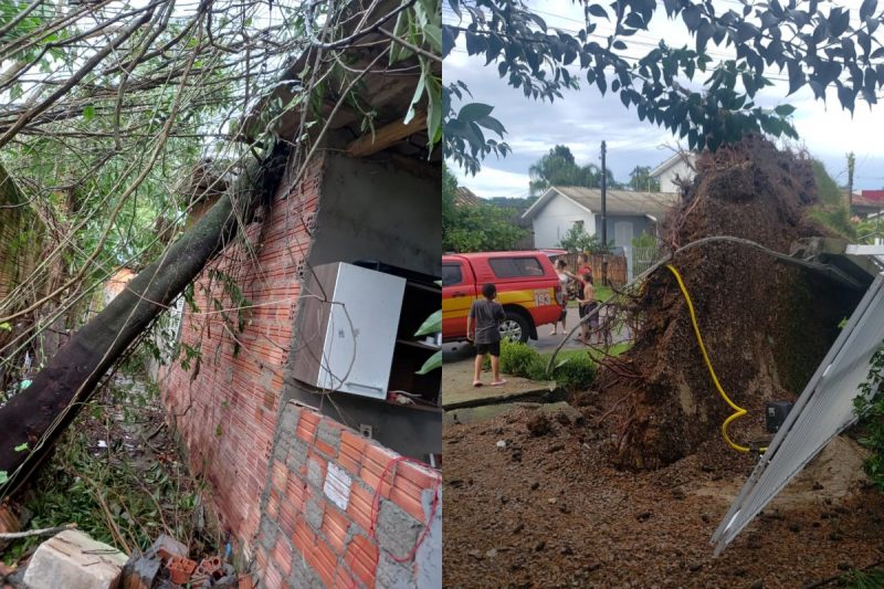 Ventos fortes deixaram um rastro de destrui&ccedil;&atilde;o em Crici&uacute;ma e em munic&iacute;pios do Sul de SC. &mdash; Foto: Defesa Civil/Reprodu&ccedil;&atilde;o/ND