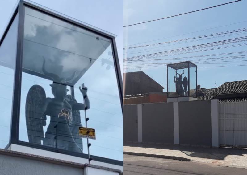Est&aacute;tua de Belzebu ‘de decora&ccedil;&atilde;o’ viraliza nas redes sociais – Foto: Internet/Reprodu&ccedil;&atilde;o/ND