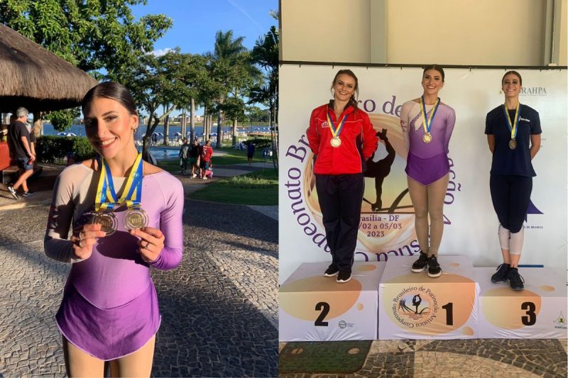 Gabriella Giraldi ficou com o t&iacute;tulo brasileiro de Dupla de Dan&ccedil;a e do Solo Dance S&ecirc;nior no Campeonato Brasileiro de Patina&ccedil;&atilde;o Art&iacute;stica – Foto: Divulga&ccedil;&atilde;o/ND