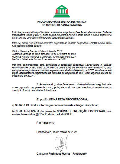 Procuradoria decide arquivar den&uacute;ncia sobre suposta irregularidade do Herc&iacute;lio Luz – Foto: documento Procuradoria