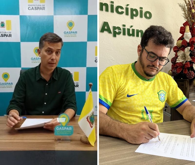 Dois prefeitos do Vale do Itaja&iacute; assinam decreto e Projeto de Lei contr&aacute;rios &agrave; linguagem neutra em comunica&ccedil;&otilde;es oficiais – Foto: Arquivo Pessoal/Redes Sociais/Divulga&ccedil;&atilde;o/ND