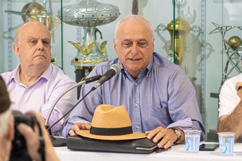 Norton Boppr&eacute;, Pres,. do Conselho Deliberativo, e Paulo Prisco Para&iacute;so, Pres. do Cons. de Administra&ccedil;&atilde;o da FFC SAF – Foto: Patrick Floriani/Figueirense/ND