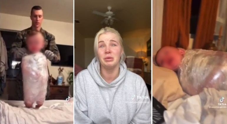 Ap&oacute;s v&iacute;deo viralizar e menino ser retirado da guarda dos pais, m&atilde;e postou v&iacute;deo chorando – Foto: Twitter/ Reprodu&ccedil;&atilde;o/ ND