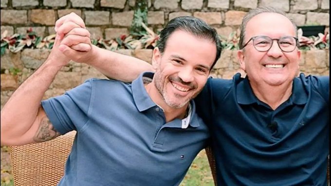 Filipe Mello ao lado do pai, o governador de SC, Jorginho Mello