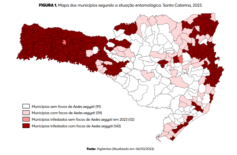 Santa Catarina segue com focos de mosquitos em 202 municípios &#8211; Foto: Dive/Divulgação/ND