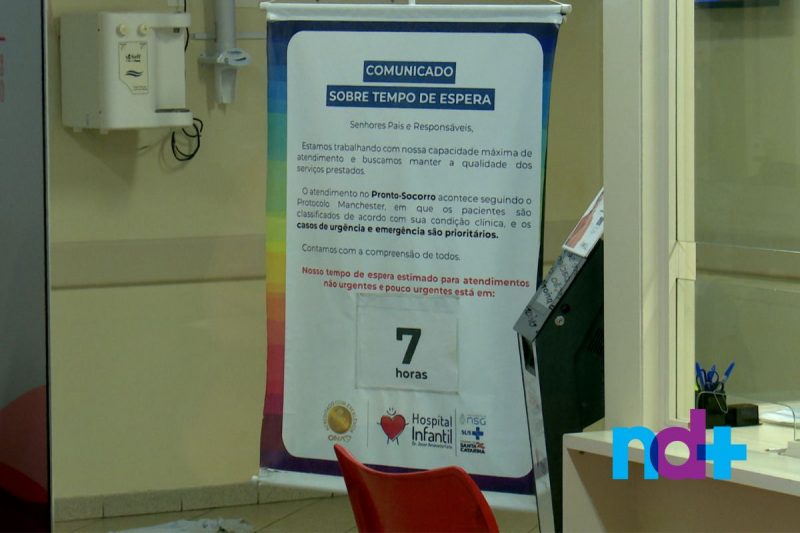 Espera chega a sete horas no Hospital Infantil de Joinville – Foto: Ricardo Alves/NDTV