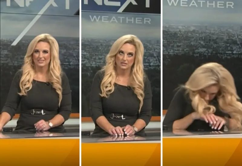 Meteorologista desmaia ao vivo em telejornal – Foto: Reprodu&ccedil;&atilde;o/ND