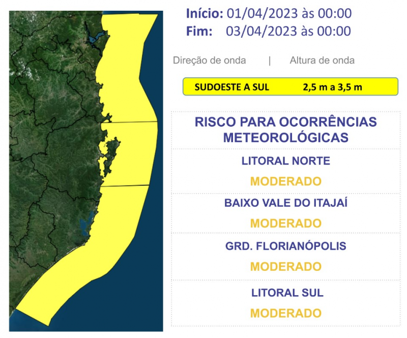 Santa Catarina tem alerta para ressaca durante o fim de semana – Foto: DCSC/Reprodu&ccedil;&atilde;o/ND