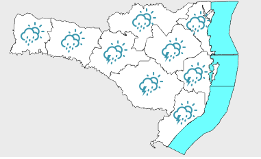 Calor e frente fria favorecem a ocorr&ecirc;ncia de chuva entre a tarde e noite desta ter&ccedil;a-feira (21) – Foto: DCSC/Divulga&ccedil;&atilde;o/ND