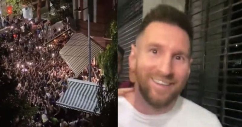 Messi arrasta multidão em restaurante na Argentina