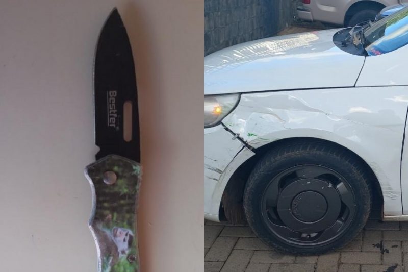 O suspeito teria se envolvido em um acidente e brigado com o outro motorista na BR-282. &mdash; Foto: Pol&iacute;cia Militar/Reprodu&ccedil;&atilde;o/ND