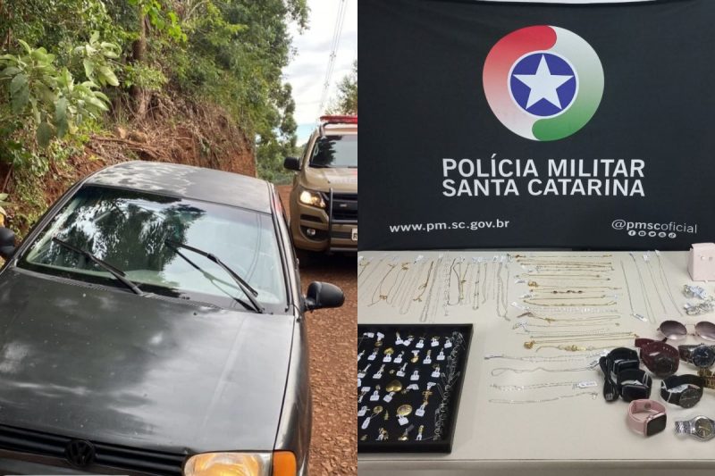 Ap&oacute;s roubo em relojoaria de Xaxim, adolescente &eacute; preso e dezenas de joias s&atilde;o recuperadas em Chapec&oacute;. &mdash; Foto: Pol&iacute;cia Militar/Reprodu&ccedil;&atilde;o/ND