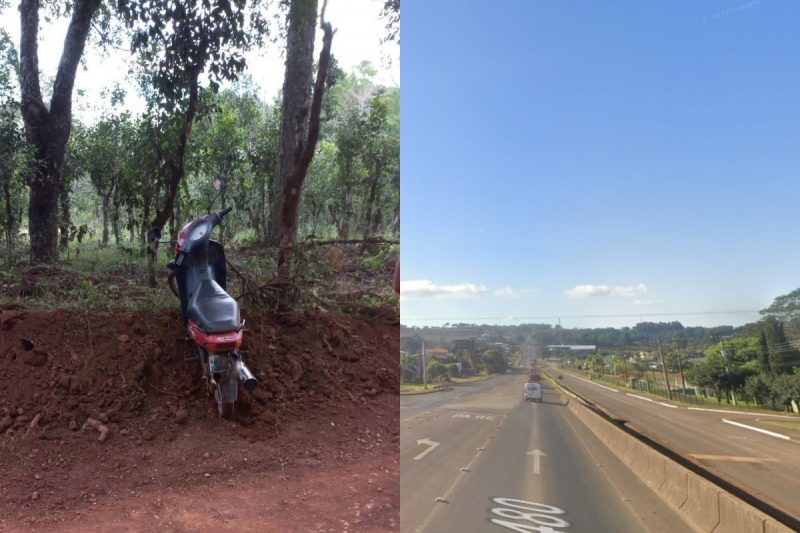 Os dois homens est&atilde;o foragidos ap&oacute;s um assalto em uma casa no interior de Chapec&oacute;. &mdash; Foto: Pol&iacute;cia Militar/Google Maps/Reprodu&ccedil;&atilde;o/ND