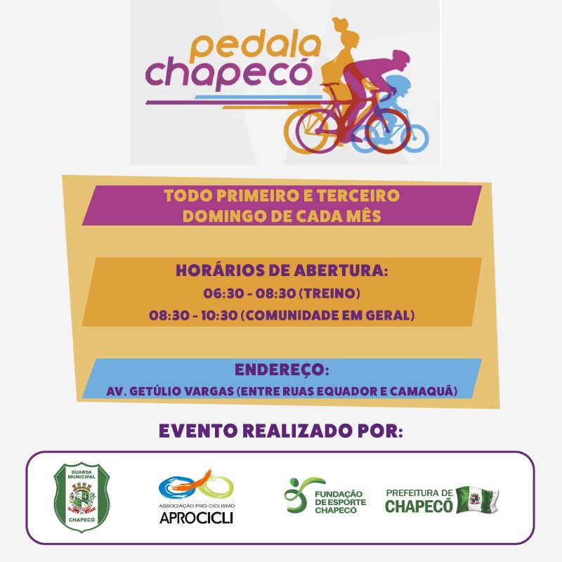 No primeiro e terceiro domingo de cada m&ecirc;s, o prolongamento da Avenida Get&uacute;lio Vargas ser&aacute; fechado. &mdash; Foto: Prefeitura de Chapec&oacute;/Reprodu&ccedil;&atilde;o/ND