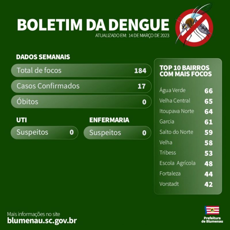 Os dados foram divulgados pela prefeitura nesta ter&ccedil;a-feira (14) – Foto: Prefeitura Blumenau / Reprodu&ccedil;&atilde;o ND