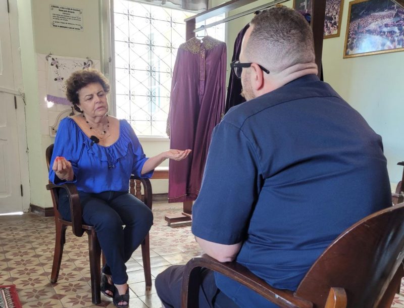 Rute Gebler descreve com emo&ccedil;&atilde;o sua interpreta&ccedil;&atilde;o &uacute;nica como Ver&ocirc;nica na Prociss&atilde;o Senhor dos Passos – Foto: J&eacute;ssica Schmidt/Especial para o ND