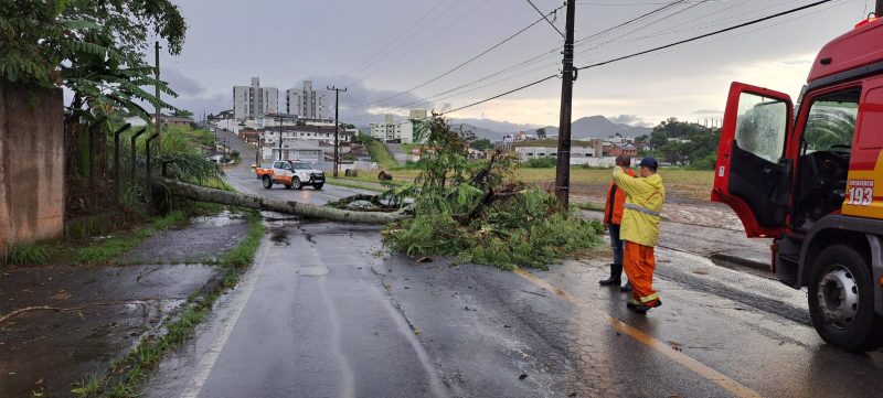 A atua&ccedil;&atilde;o deste ciclone extratropical pr&oacute;ximo da costa do Sul do Brasil deixa o tempo inst&aacute;vel ao longo desta semana em v&aacute;rias regi&otilde;es de Santa Catarina.- Foto:&nbsp; Defesa Civil Gaspar/Reprodu&ccedil;&atilde;o/ND