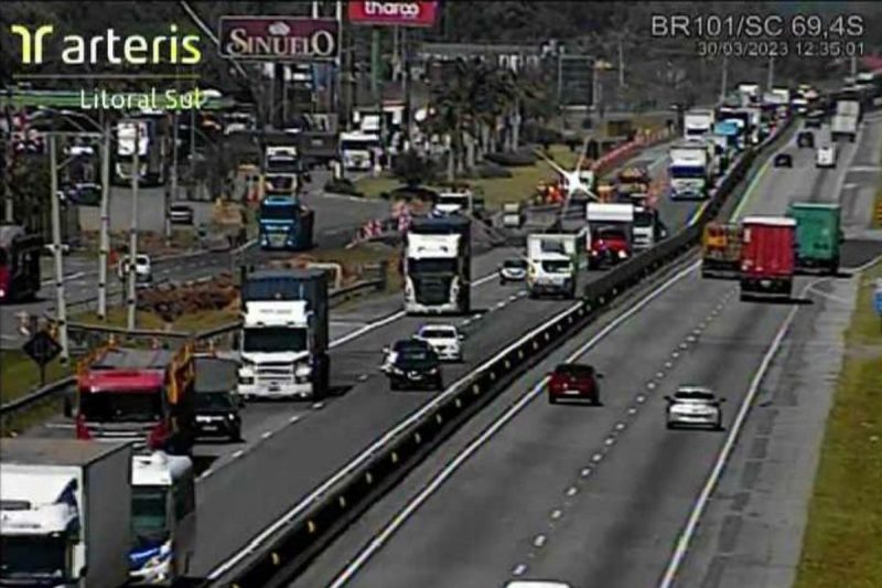 Trecho da obra – Foto: Arteris Litoral Sul/Divulga&ccedil;&atilde;o/ND