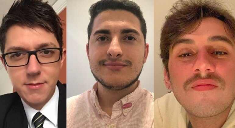 Ant&ocirc;nio Cano dos Santos (esquerda), Caio Lucio de Benedetto Moreira (centro) e Wellington Roberto Palhares (direita) morreram na queda do helic&oacute;ptero – Foto: Redes sociais/R7/Reprodu&ccedil;&atilde;o/ND