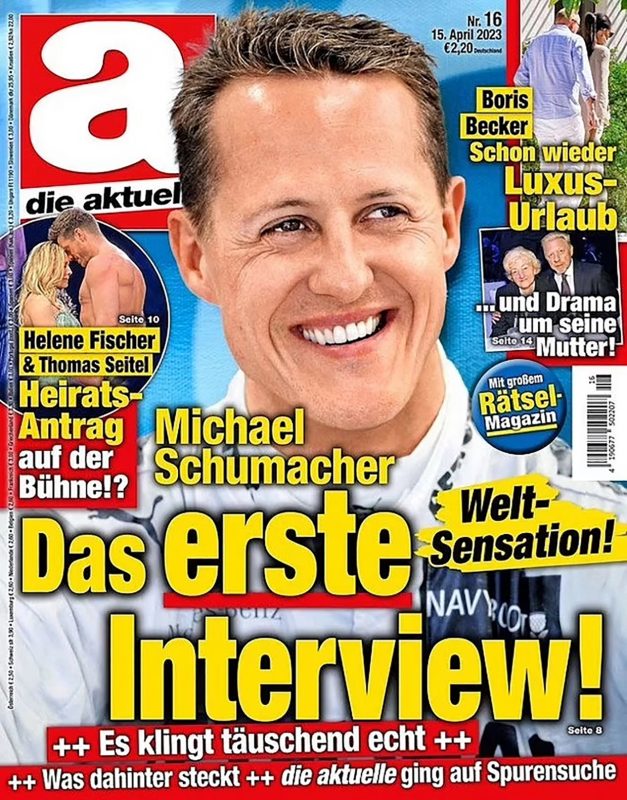 Schumacher vira capa de revista com matéria falsa