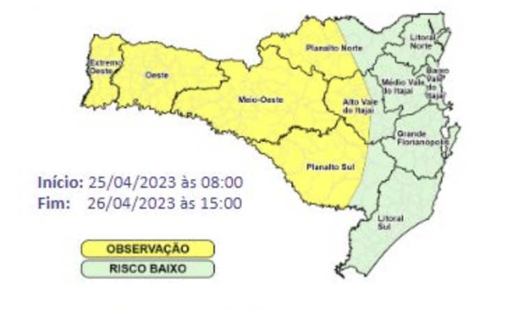 Frente fria em SC traz novos alertas