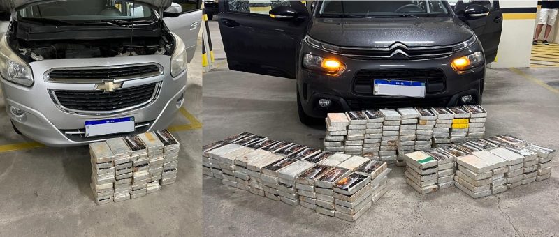 Mais de 300kg de coca&iacute;na s&atilde;o apreendidos em Porto Belo – Foto: PF/Reprodu&ccedil;&atilde;o