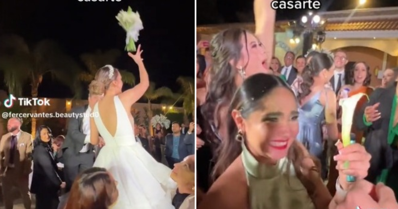 Noiva deixa de jogar buquê e abençoa convidadas no casamento