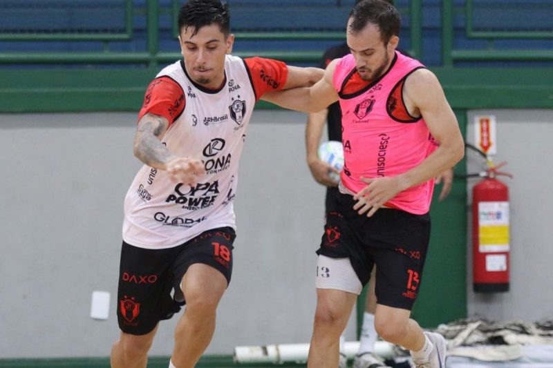 JEC Futsal enfrenta o Taubat&eacute; nesta ter&ccedil;a-feira (4), no Centreventos Cau Hansen – Foto: Juliano Schmidt/JEC Futsal/Divulga&ccedil;&atilde;o/ND