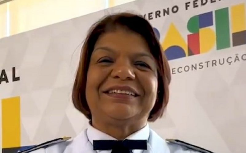 Maria Cec&iacute;lia Barbosa foi promovida a oficial-general da Marinha nesta quarta (5) – Foto: Maria Cec&iacute;lia Barbosa/ Reprodu&ccedil;&atilde;o Twitter Secom