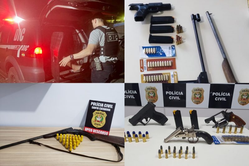 Opera&ccedil;&atilde;o &lsquo;Difron Segura&rsquo; resulta em mais de 70 pris&otilde;es e 20 armas apreendidas no Oeste de Santa Catarina.