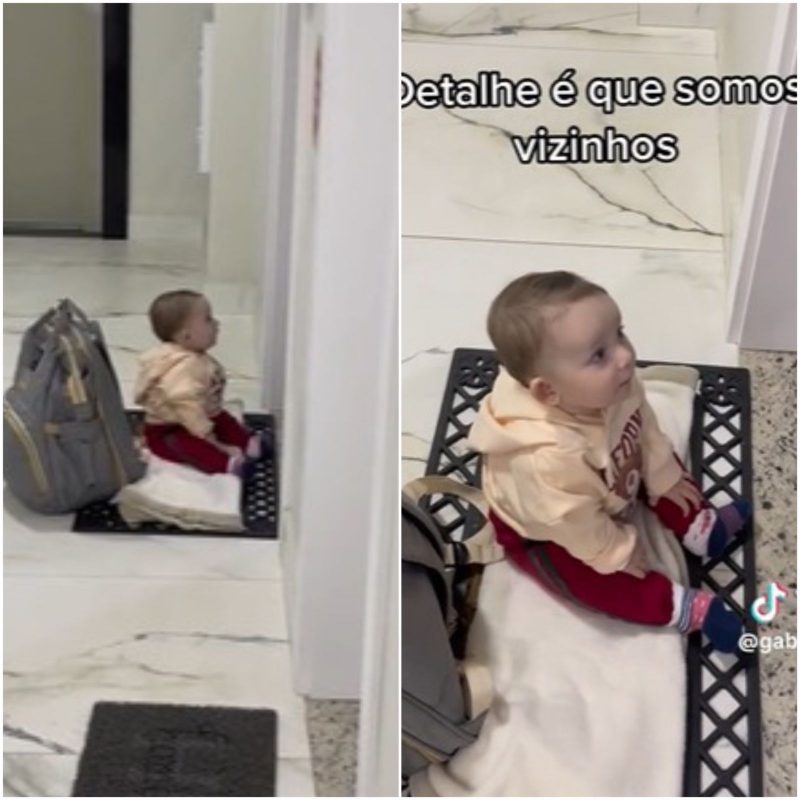 Casal de SC faz ‘pegadinha do bem’, deixa filha na porta da casa dos av&oacute;s e rea&ccedil;&atilde;o contagia web – Foto: Reprodu&ccedil;&atilde;o/ND