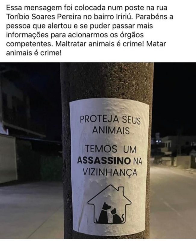 A poster that went viral on social media warned neighbors that a suspect had been arrested - Photo: Civil Police/Disclosure/ND