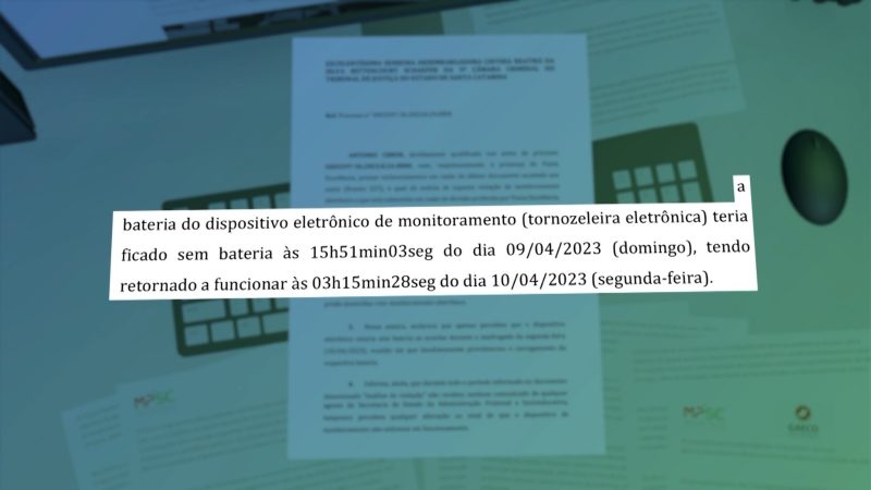 Hor&aacute;rio em que a tornozeleira de Ant&ocirc;nio Ceron ficou desligada, segundo investiga&ccedil;&atilde;o. – Foto: Arte/ND
