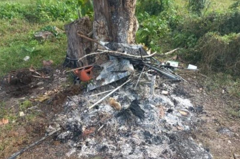 On Tuesday, a man set fire to his wife's TV and clothes (2) - Photo: Military Police/Disclosure/ND