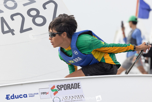 Henrique Sasaki es Floriba en World Optimist en España.  – Foto: © Matías Capizzano/ND