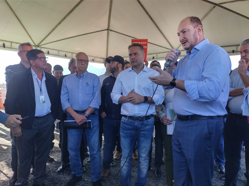 Ministro dos Transportes Renan Filho visita as obras do Contorno Viário da Grande Florianópolis na manhã desta terça-feira