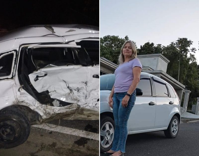 Mulher de 58 anos n&atilde;o resistiu aos ferimentos ap&oacute;s colis&atilde;o entre dois carros na noite desta quarta-feira (21) – Foto: Corpo de Bombeiros e Redes Sociais/Divulga&ccedil;&atilde;o/ND