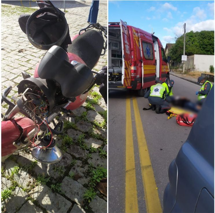 Motociclista fica ferido em acidente em Brusque 