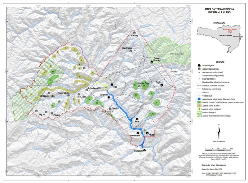 Cerca de 14 mil hectares no Alto Vale do Itaja&iacute; foram demarcados como &aacute;rea de reserva ind&iacute;gena em 1956 – Foto: Funai/Divulga&ccedil;&atilde;o/Documento/ND