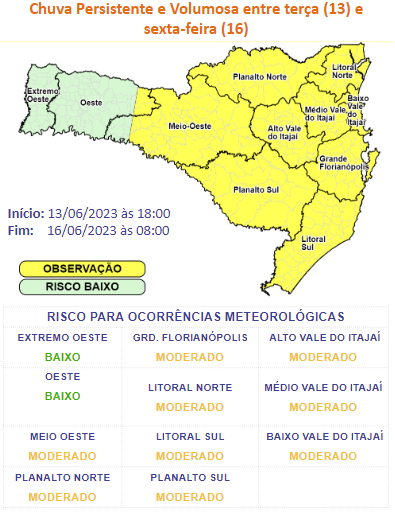 Forma&ccedil;&atilde;o de um ciclone em Santa Catarina. – Foto: Defesa Civil/Divulga&ccedil;&atilde;o/ND