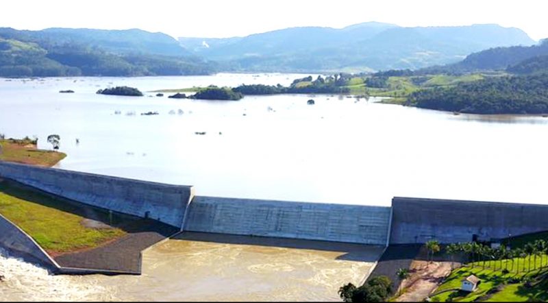 Barragem Norte, em Tai&oacute;, &eacute; uma das estruturas que garante preven&ccedil;&atilde;o &agrave;s cheias no Alto Vale do Itaja&iacute; – Foto: Arquivo/Defesa Civil Tai&oacute;/Divulga&ccedil;&atilde;o/ND