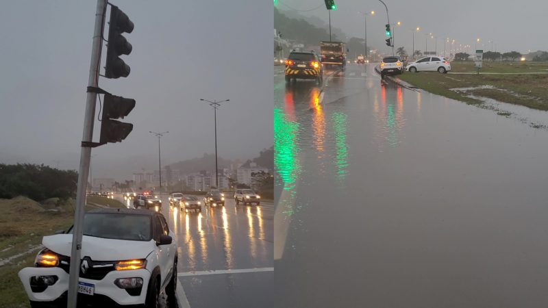 Chuvas intensas causam trânsito caótico e ocorrências na manhã desta quinta-feira na Grande Florianópolis