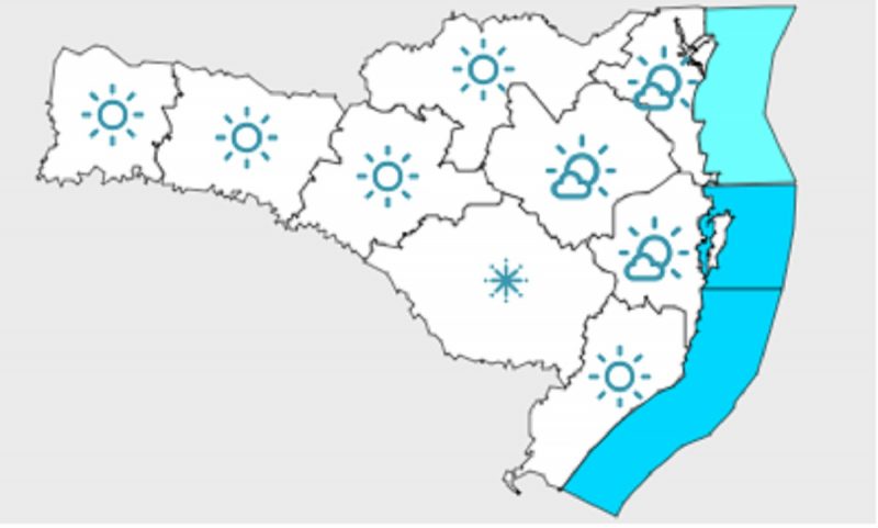 Segunda-feira (20) terá predomínio do sol e nuvens em Santa Catarina &#8211; Foto: Defesa Civil SC