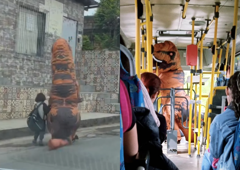 Dinossauro é visto vivendo vida como a gente