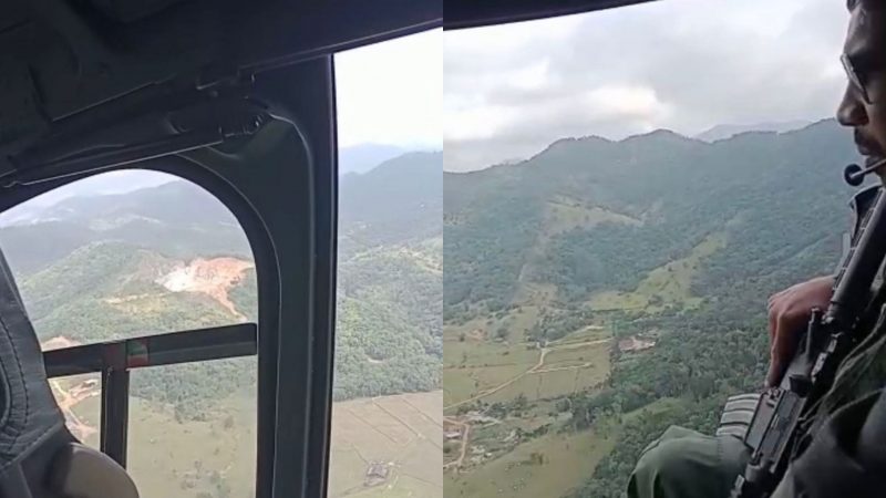 Voo de helic&oacute;ptero revela &aacute;reas de desmatamento em Cambori&uacute; – Foto: Fucam/Divulga&ccedil;&atilde;o/ND