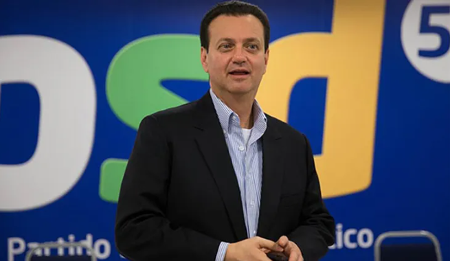 Gilberto Kassab, presidente Nacional do PSD, se encontrou com Jorginho Mello - Foto: Divulgação